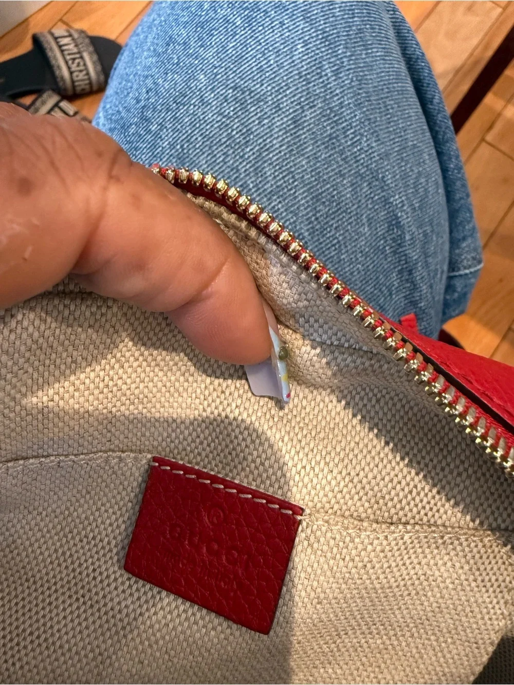 Gucci Red Pebbled Leather Crossbody with Tassel